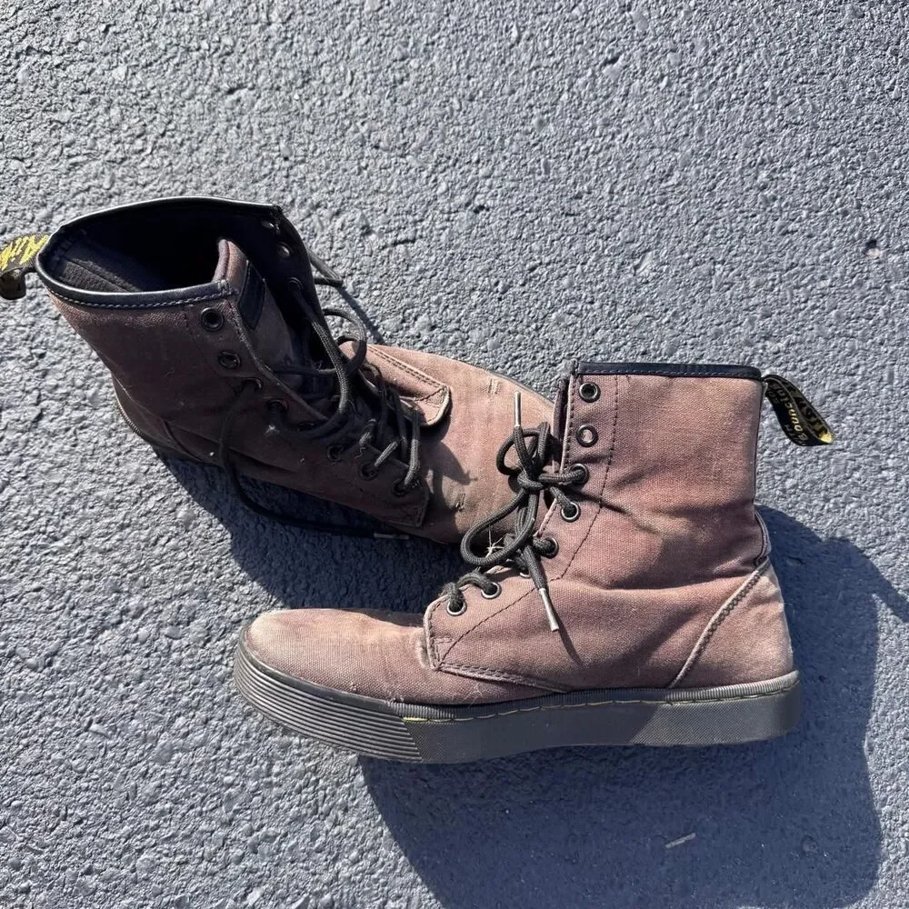 Dr-martens Men's Pink and Brown Boots